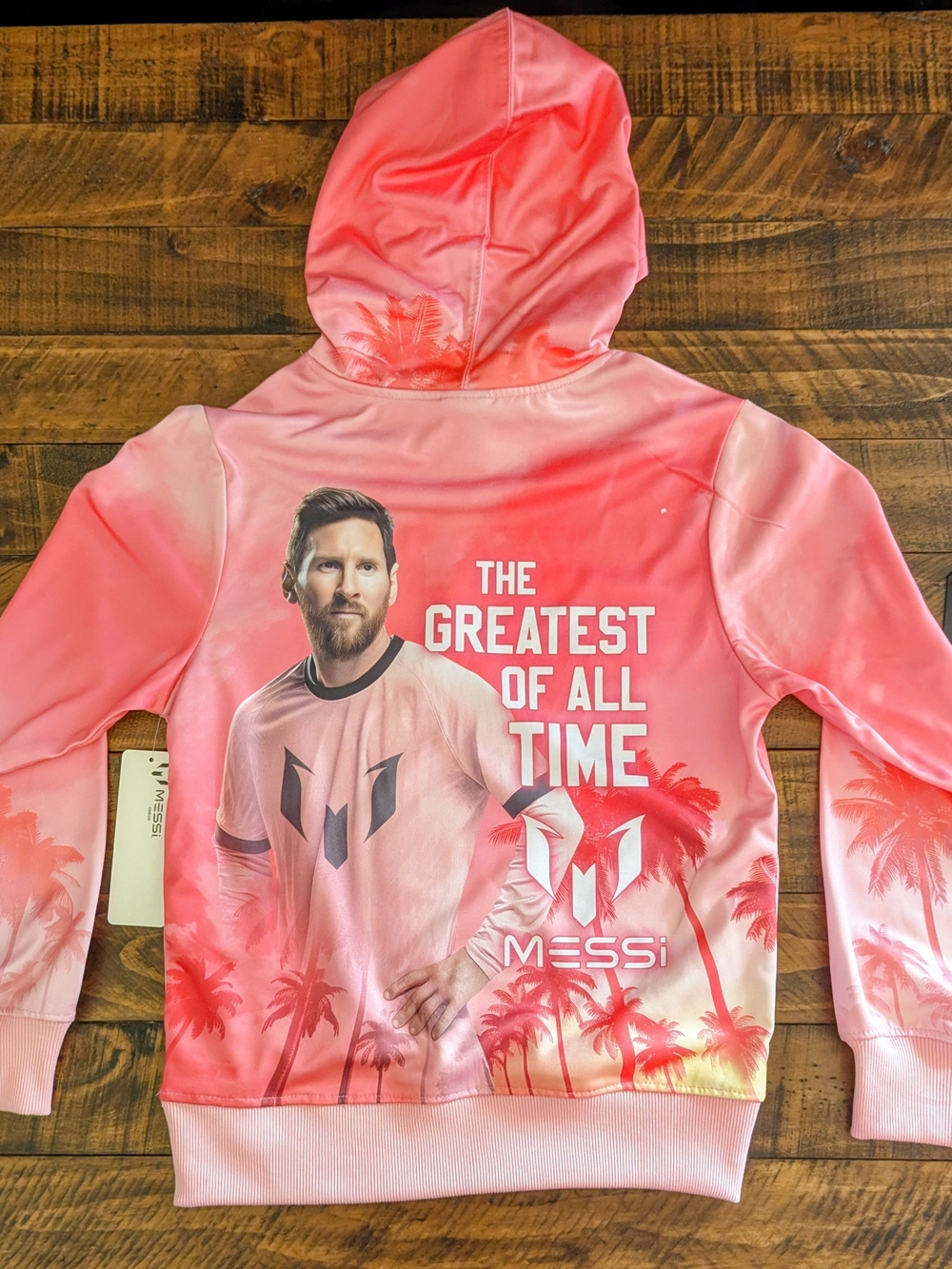 Messi Hooded Sweatshirt Hoodie Soccer GOAT Youth Size Large 10/12 Candy Pink NWT